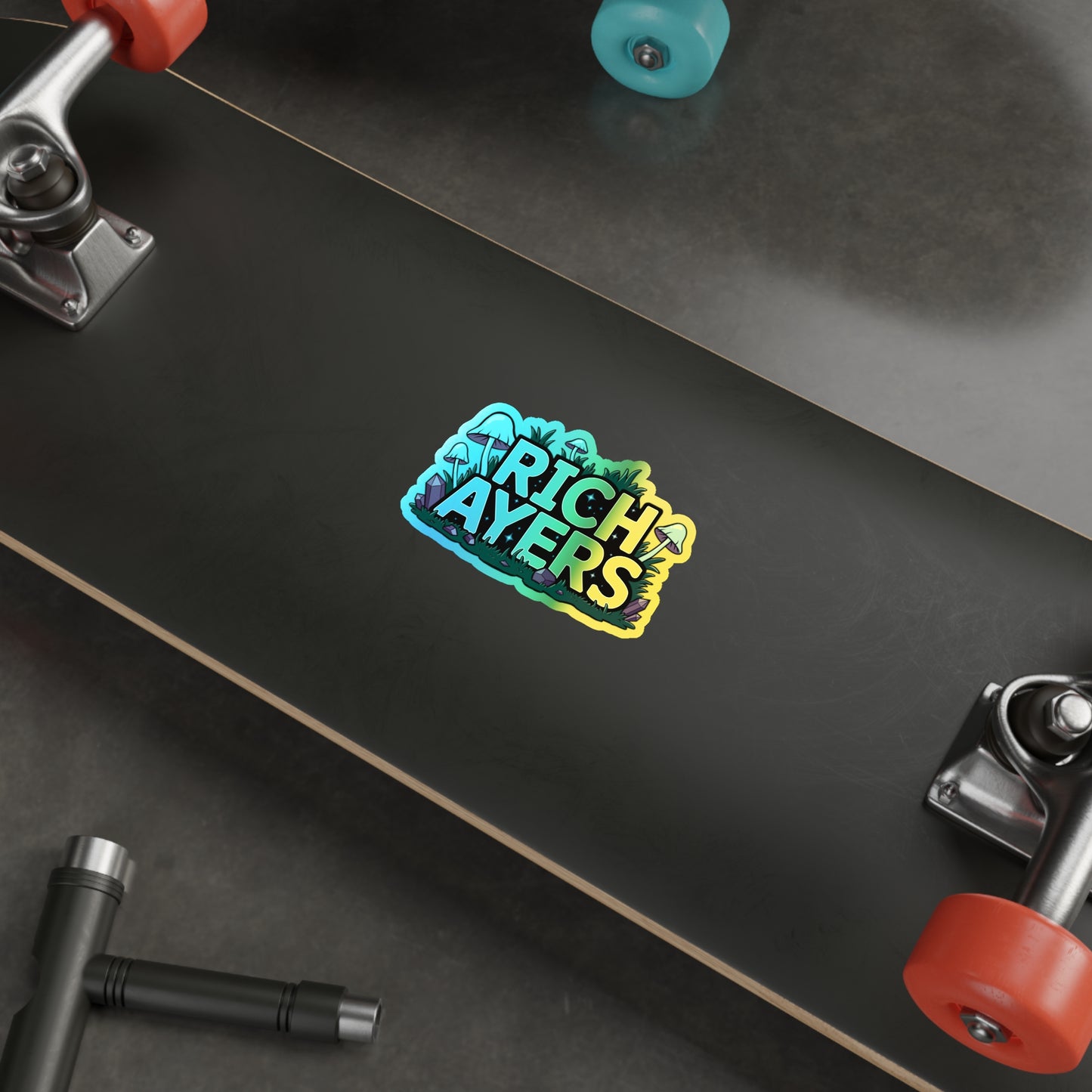 Holographic Stickers Mushroom Crystal Die-cut Illustrative Procreate Design