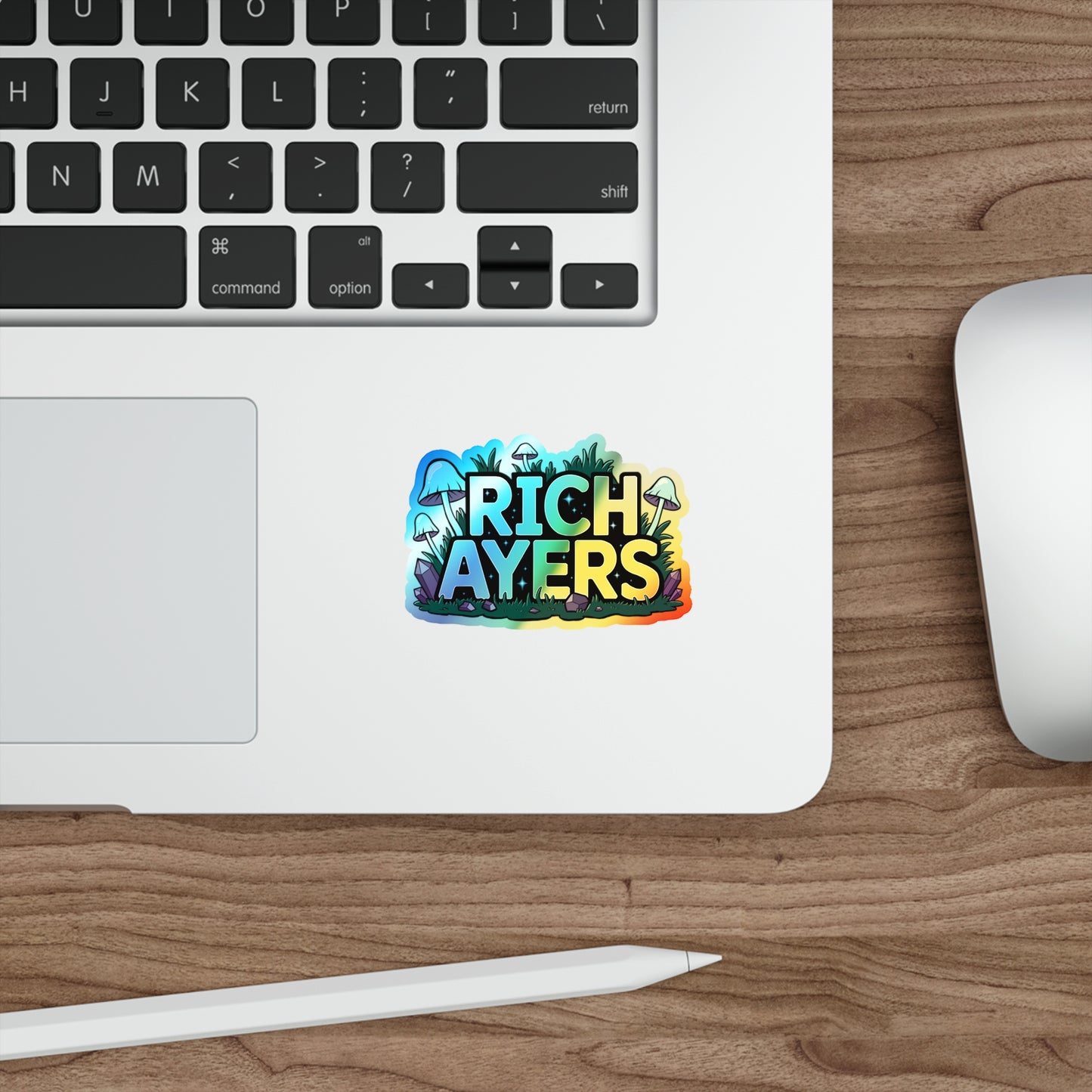 Holographic Stickers Mushroom Crystal Die-cut Illustrative Procreate Design
