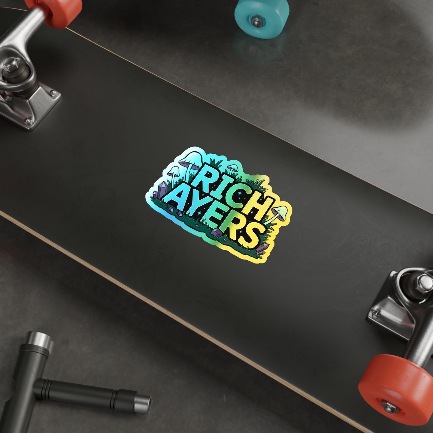 Holographic Stickers Mushroom Crystal Die-cut Illustrative Procreate Design
