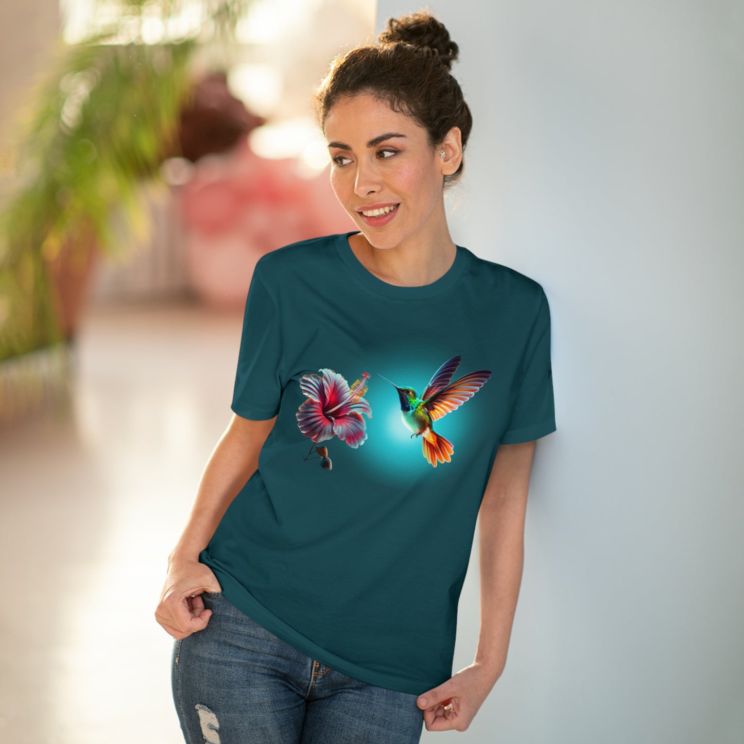 Bioluminescent Hummingbird Organic Cotton T-shirt - Unisex