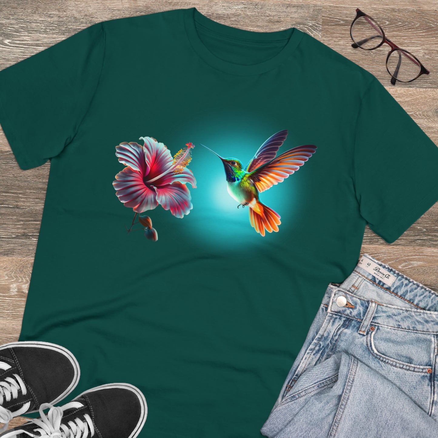 Bioluminescent Hummingbird Organic Cotton T-shirt - Unisex