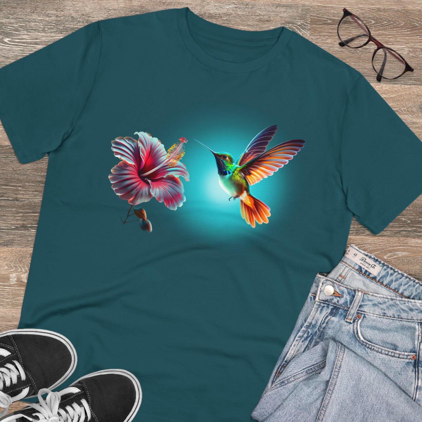 Bioluminescent Hummingbird Organic Cotton T-shirt - Unisex