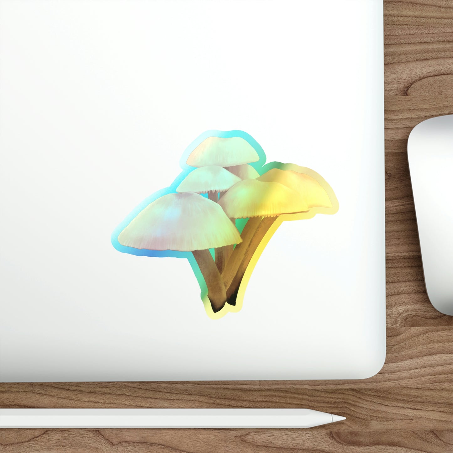 Mycena Mushroom Holographic Die-cut Stickers