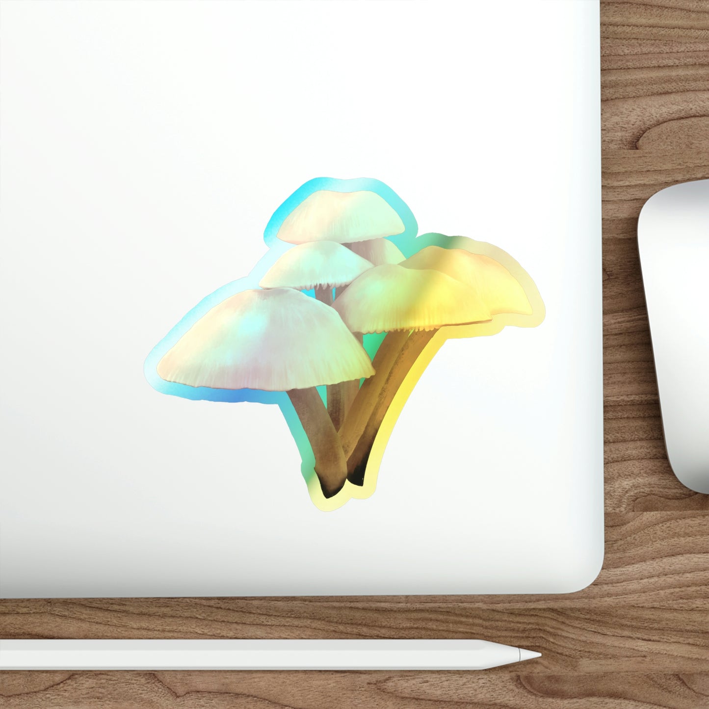 Mycena Mushroom Holographic Die-cut Stickers