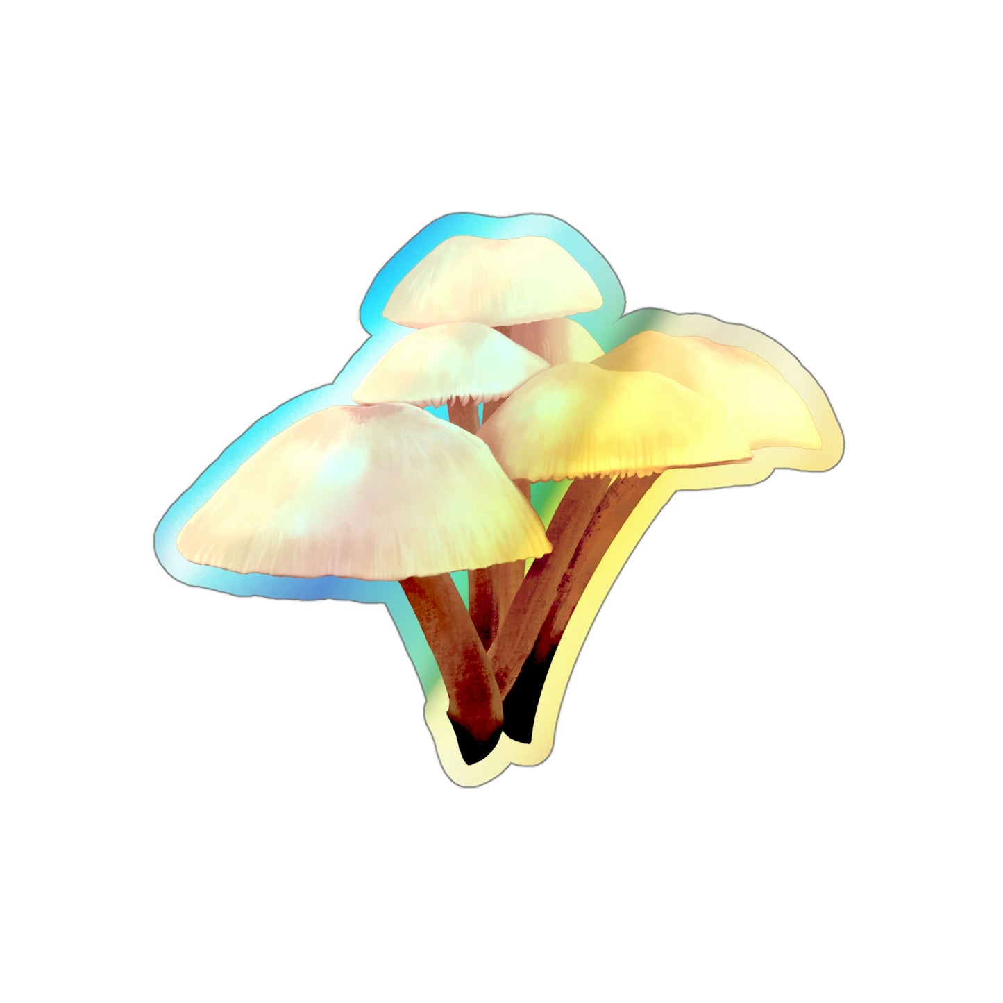 Mycena Mushroom Holographic Die-cut Stickers