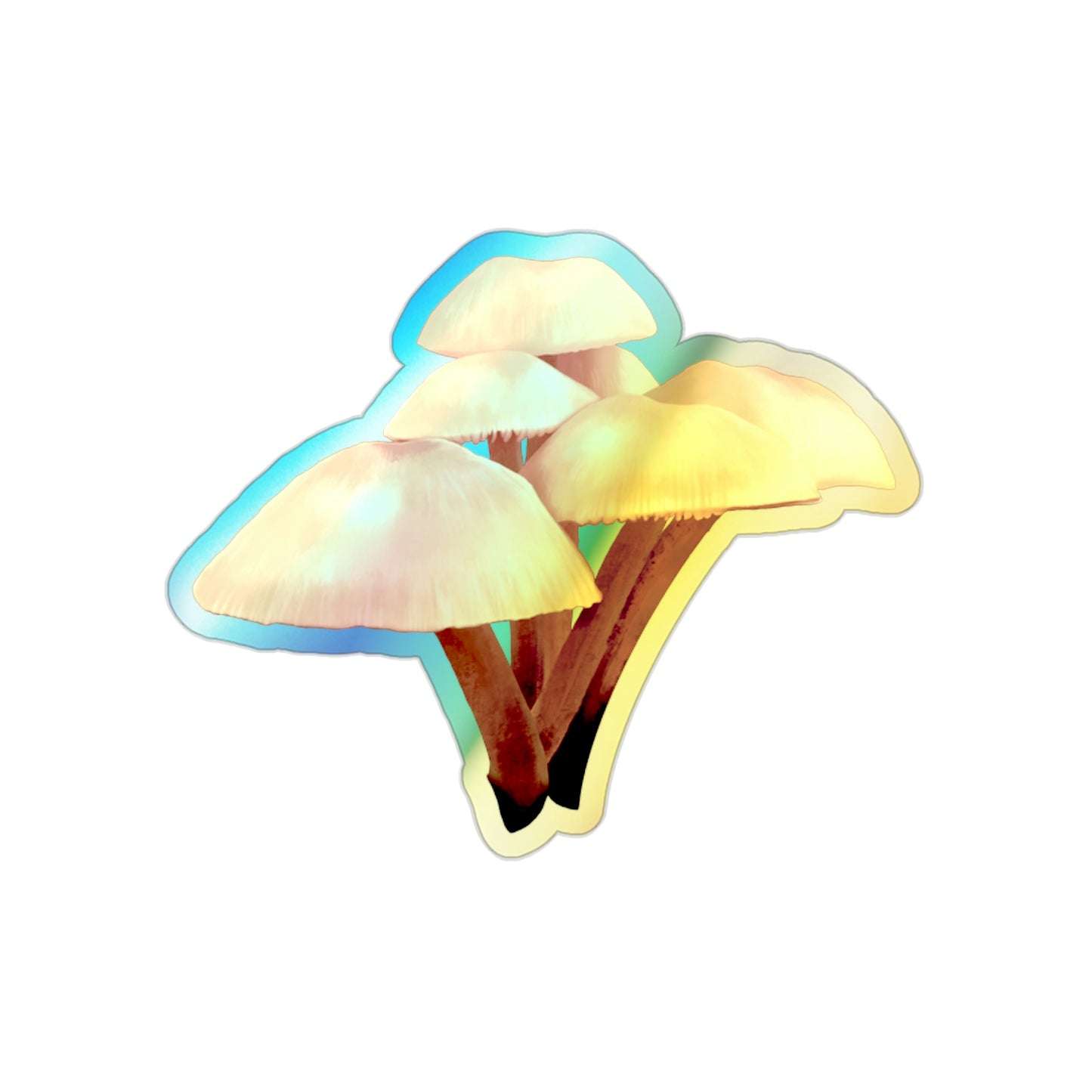 Mycena Mushroom Holographic Die-cut Stickers