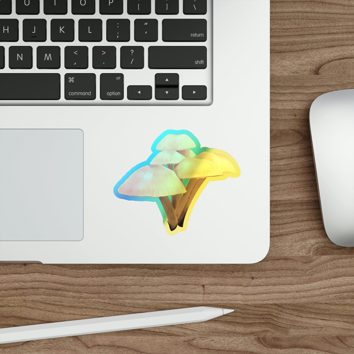 Mycena Mushroom Holographic Die-cut Stickers