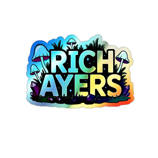 Holographic Stickers Mushroom Crystal Die-cut Illustrative Procreate Design
